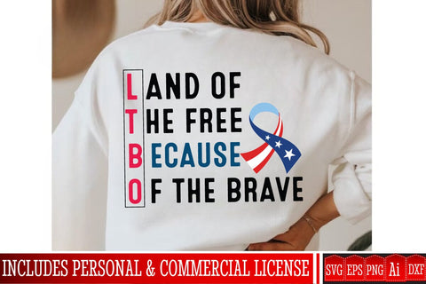 Land Of The Free Because Of The Brave SVG Design,4th of July SVG Design, 4th of July Sublimation PNG,4th of july SVG Bundle,Patriotic SVG Design SVG BlackCatsMedia 