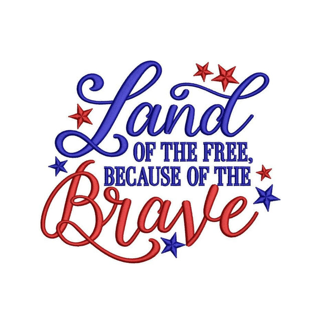 Land of the Free Embroidery Design, 4th of July Embroidery File, Independence Day Embroidery, 3 sizes, Instant download Embroidery/Applique DESIGNS Nino Nadaraia 