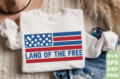 land of the free, Patriotic Flag Svg Bundle, American Flag SVG Bundle, July 4th, Patriotic Svg, Fourth Of July,Funny Quote Svg,flag svg,flag PNG, SVG farhad farhad 