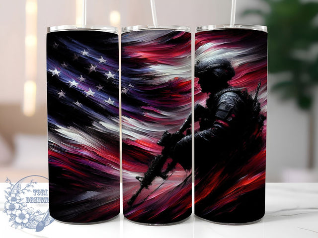 Land of the Free Patriotic Flag Tumbler, Patriotic Cup Design, Land Of Free Art, USA Flag Wrap, American Pride Design, Patriotic Quote Cup, Freedom Tumbler Art Sublimation ToriDesigns 
