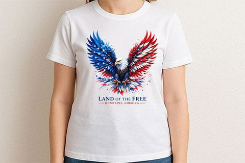Land of the Free PNG Patriotic Eagle Sublimation Design SVG BillahCrafts 