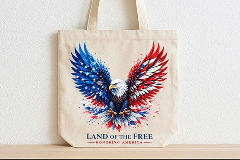 Land of the Free PNG Patriotic Eagle Sublimation Design SVG BillahCrafts 