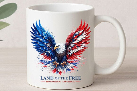 Land of the Free PNG Patriotic Eagle Sublimation Design SVG BillahCrafts 