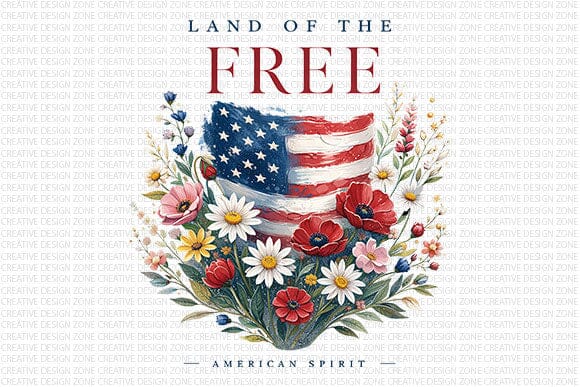 Land Of The Free PNG Patriotic Sublimation Design American Spirit SVG BillahCrafts 