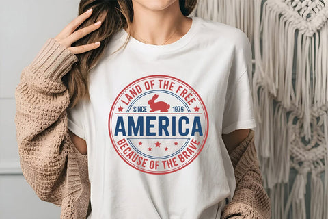 Land of the Free since 1976 America Because of the Brave SVG Angelina750 