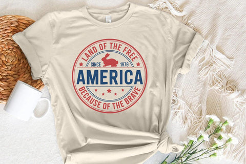Land of the Free since 1976 America Because of the Brave SVG Angelina750 