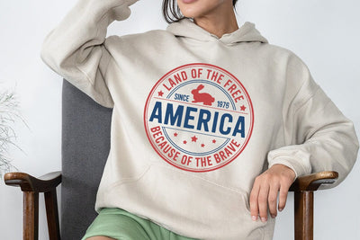 Land of the Free since 1976 America Because of the Brave SVG Angelina750 