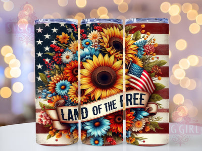 Land of the Free USA 20oz Tumbler Wrap Sublimation Design, Straight Tapered Tumbler Wrap, 4th of July Tumbler Png, Instant Digital Download Sublimation SvggirlplusArt 