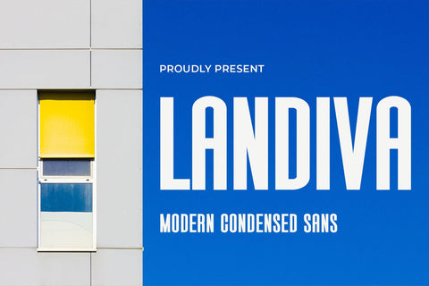 Landiva - Modern Condensed Sans Font studioalmeera 