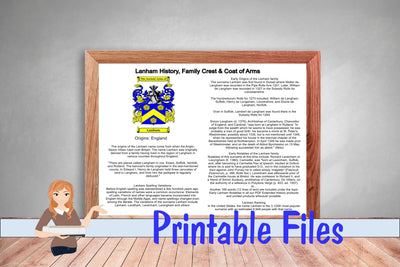 Lanham History, Family Crest & Coat of Arms 3D Paper Family Creations 