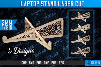 Laptop Stand Laser Cut | Stand SVG Design | CNC Files SVG Fly Design 