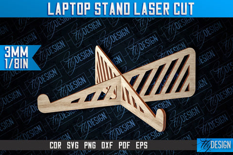 Laptop Stand Laser Cut | Stand SVG Design | CNC Files SVG Fly Design 