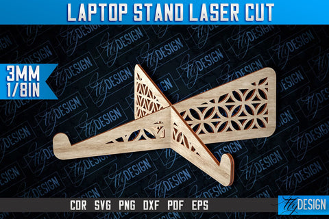 Laptop Stand Laser Cut | Stand SVG Design | CNC Files SVG Fly Design 