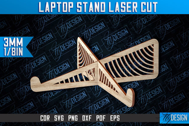 Laptop Stand Laser Cut | Stand SVG Design | CNC Files SVG Fly Design 