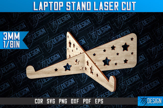 Laptop Stand Laser Cut | Stand SVG Design | CNC Files SVG Fly Design 