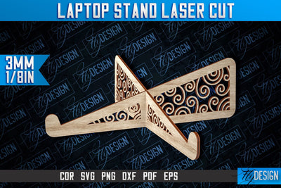 Laptop Stand Laser Cut | Stand SVG Design | CNC Files SVG Fly Design 