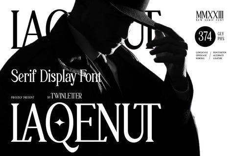 Laqenut - Serif Display Font Font twinletter 