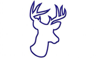 Large Applique Deer Head Buck Silhouette Machine Embroidery Design Embroidery/Applique DESIGNS Rivermill Embroidery 