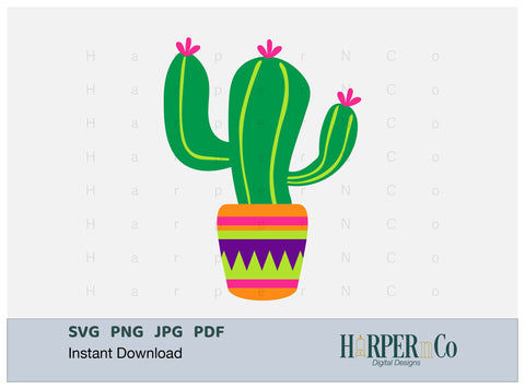 Large Cactus SVG PNG Cut EPS File SVG HarperNCo 
