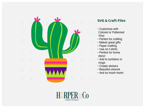 Large Cactus SVG PNG Cut EPS File SVG HarperNCo 