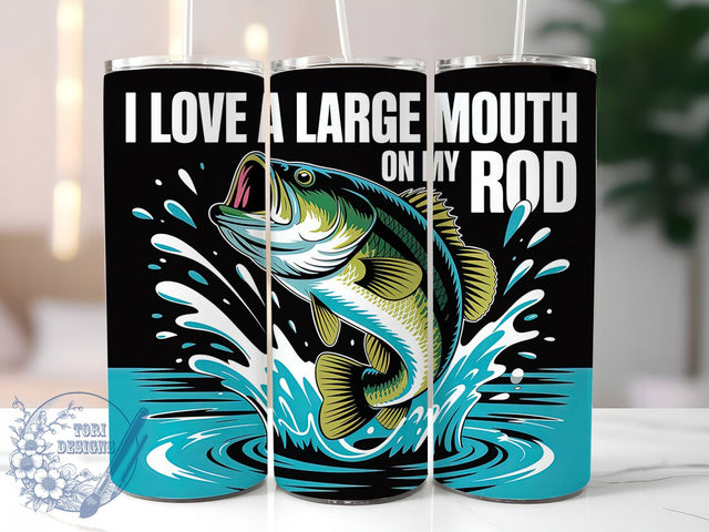 Large Mouth Bass Quote 20oz Tumbler, Funny Fishing Tumbler, Sublimation Wrap, 20oz Tumbler Design, Outdoor Fishing Gift, PNG Tumbler Wrap, Humorous Fisherman Quote Sublimation ToriDesigns 
