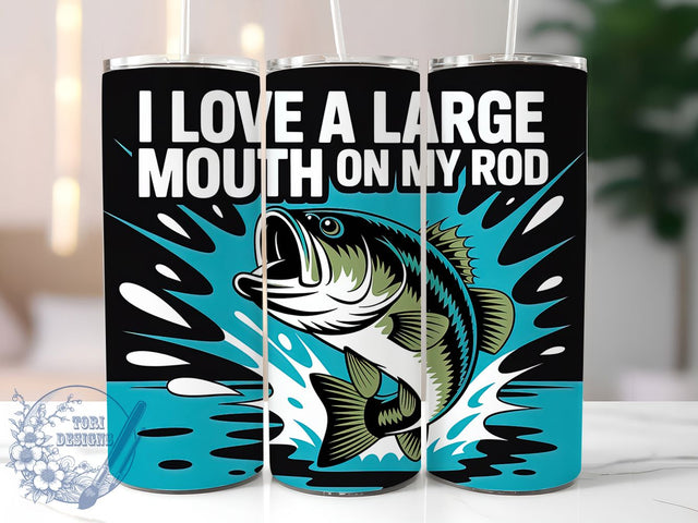 Large Mouth Bass Quote 20oz Tumbler, Funny Fishing Tumbler, Sublimation Wrap, 20oz Tumbler Design, Outdoor Fishing Gift, PNG Tumbler Wrap, Humorous Fisherman Quote Sublimation ToriDesigns 