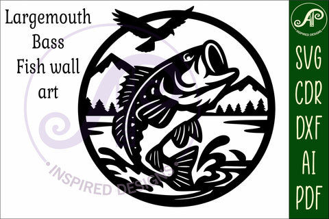 Largemouth Bass Fish wall sign svg laser cut SVG APInspireddesigns 