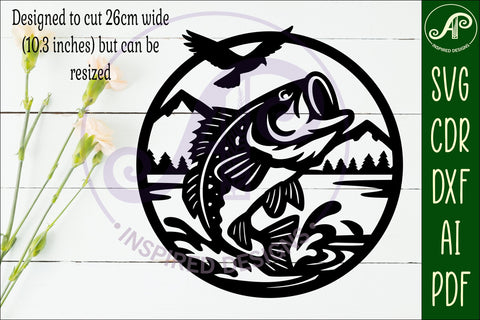 Largemouth Bass Fish wall sign svg laser cut SVG APInspireddesigns 
