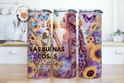 Las Buenas Cosas Todo el Tiempo 20oz Skinny Tumbler Sublimation Design Wrap, Spanish Inspirational 20oz Wrap design Sublimation Rabbitmakies 