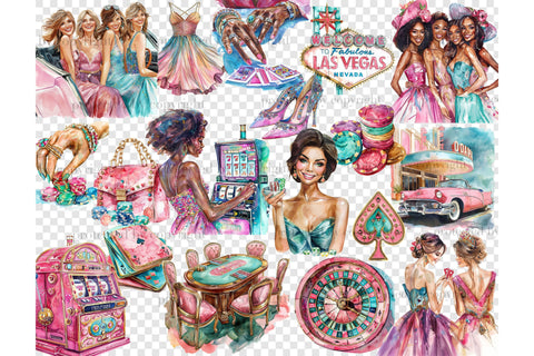 Las Vegas Girls Trip Clipart | Girlfriend PNG SVG GlamArtZhanna 