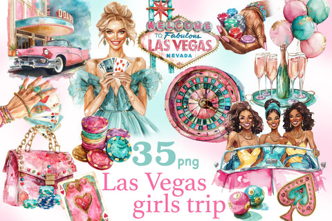 Las Vegas Girls Trip Clipart | Girlfriend PNG SVG GlamArtZhanna 