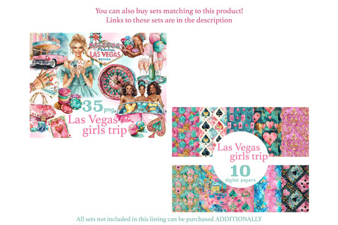Las Vegas Girls Trip Paper | Party Seamless Pattern Digital Pattern GlamArtZhanna 