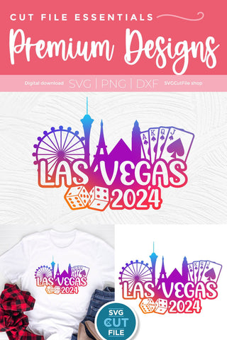 Las Vegas svg with 2024 for a Birthday Weekend, Crew, Family Trip, Vacation SVG SVG Cut File 