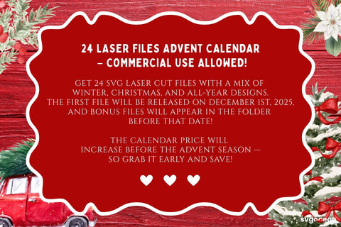 Laser Cut Advent Calendar – 24 Premium Files SVG SvgOcean 