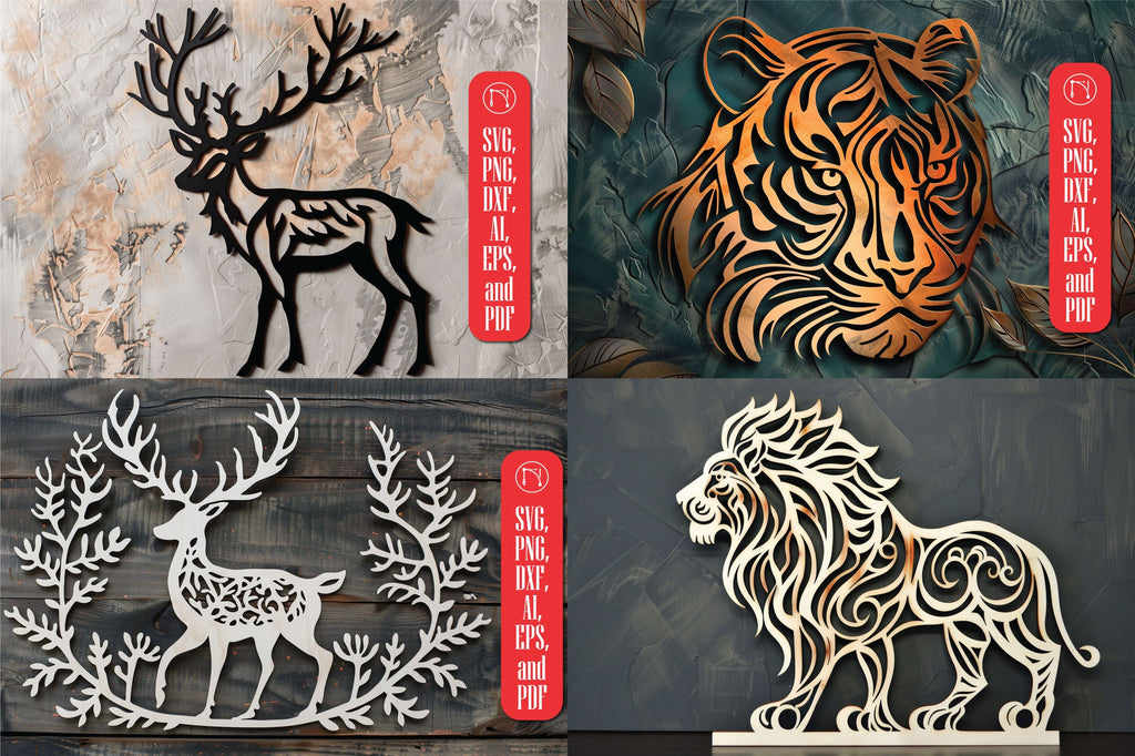 laser cut Animal SVG Crafting Bundle - So Fontsy