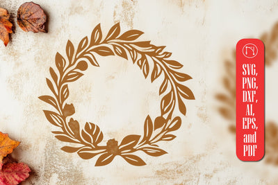 laser-cut Autumn Wreath SVG Cut File SVG MD JOYNAL ABDIN 