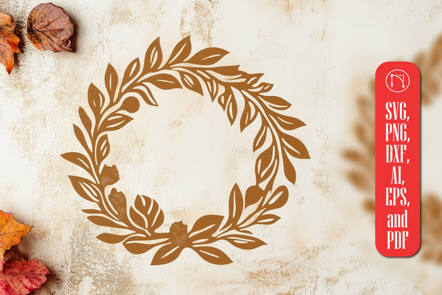laser-cut Autumn Wreath SVG Cut File SVG MD JOYNAL ABDIN 