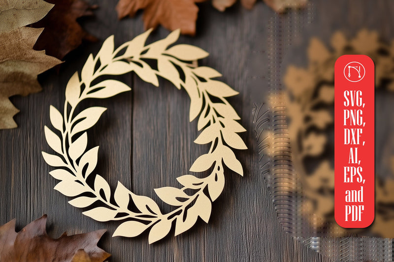 laser-cut Autumn Wreath SVG Cut file SVG MD JOYNAL ABDIN 