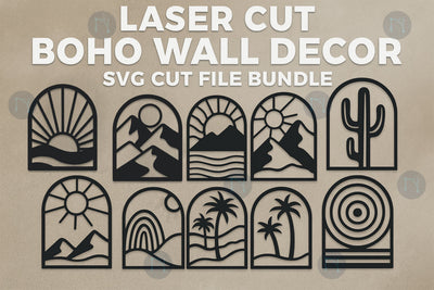 Laser Cut Boho Wall Decor SVG Cut File Bundle SVG MD JOYNAL ABDIN 