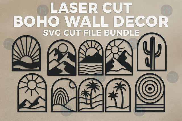 Laser Cut Boho Wall Decor SVG Cut File Bundle SVG MD JOYNAL ABDIN 