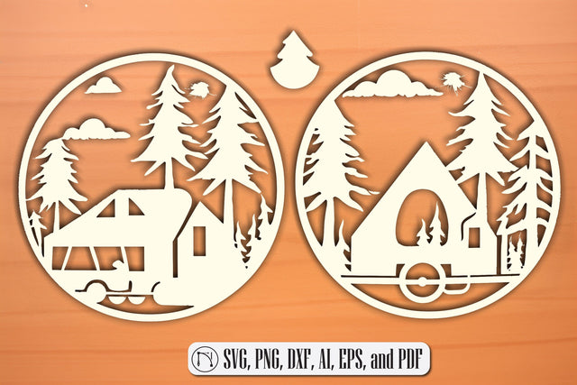 Laser Cut Camping theme SVG Bundle SVG MD JOYNAL ABDIN 