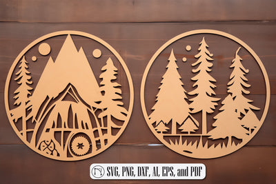 Laser Cut Camping theme SVG Bundle SVG MD JOYNAL ABDIN 