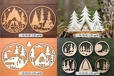 Laser Cut Camping theme SVG Bundle SVG MD JOYNAL ABDIN 