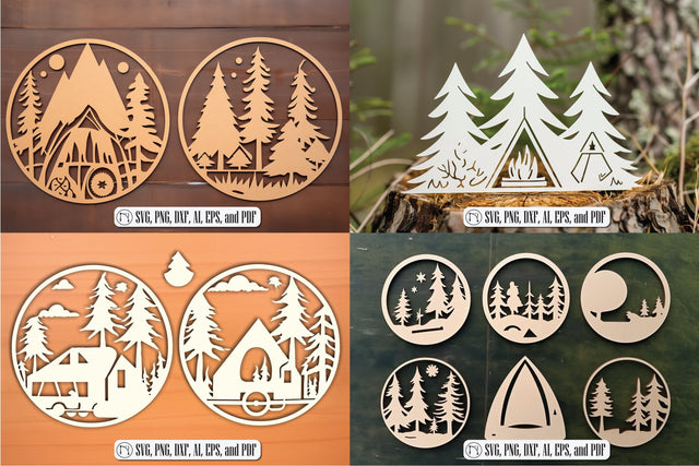 Laser Cut Camping theme SVG Bundle SVG MD JOYNAL ABDIN 