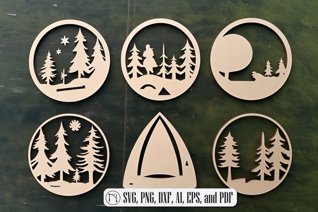 Laser Cut Camping theme SVG Bundle SVG MD JOYNAL ABDIN 