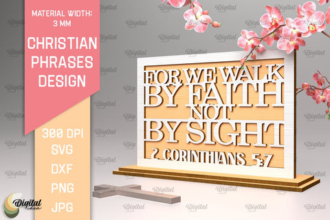 Laser Cut Christian Sign. Christian Phrases SVG SVG Evgenyia Guschina 