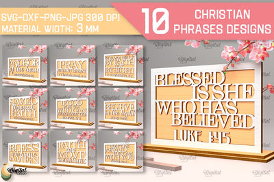 Laser Cut Christian Signs SVG Bundle. Christian Phrases SVG SVG Evgenyia Guschina 