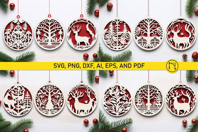 Laser Cut Christmas Baubles SVG Bundle SVG MD JOYNAL ABDIN 