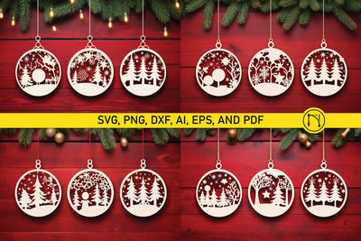 Laser Cut Christmas Baubles SVG Bundle SVG MD JOYNAL ABDIN 