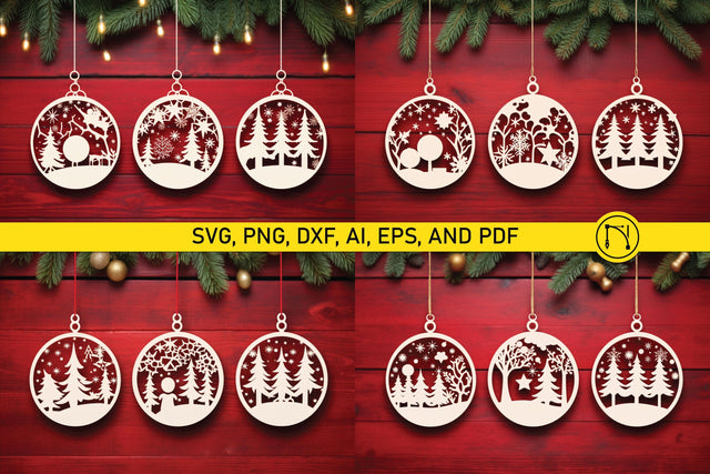 Laser Cut Christmas Baubles SVG Bundle SVG MD JOYNAL ABDIN 